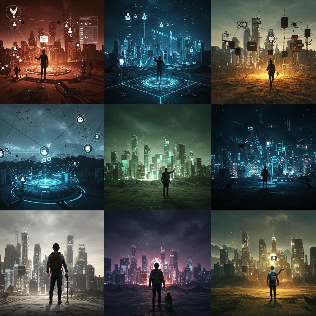 푸른 배경에 방패·자물쇠 아이콘들이 네트워크로 연결된 3D 노드 구조. 사이버 보안과 데이터 보호 시스템의 디지털 방어 네트워크.