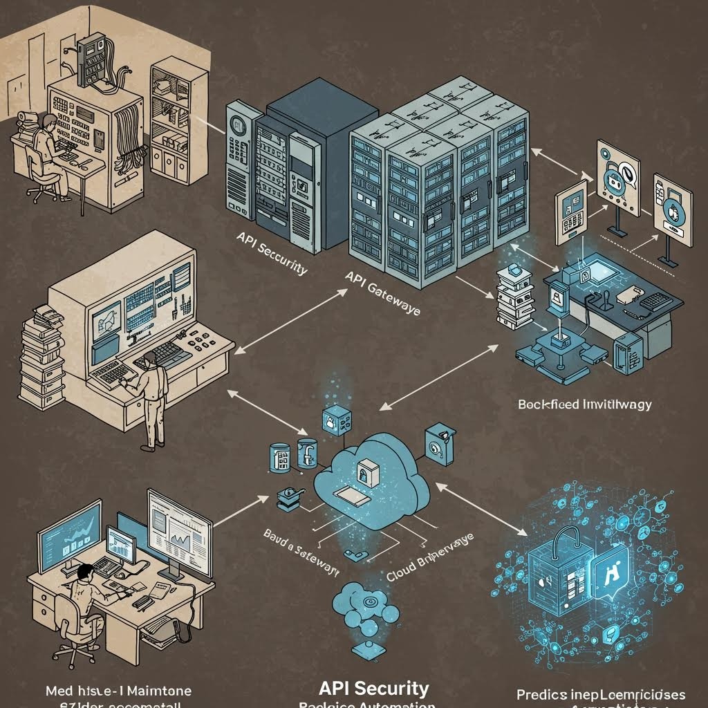 루믹스 API 보안 자동화 시스템 아키텍처 아이소메트릭 인포그래픽