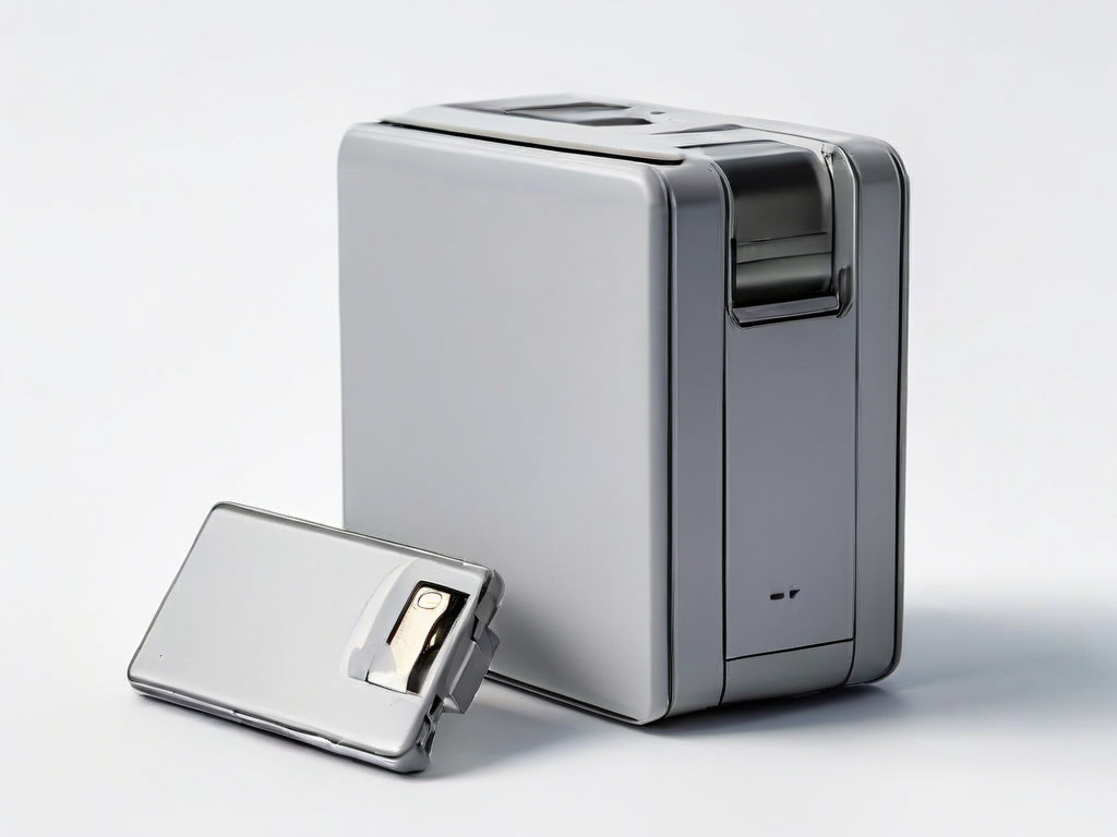 Three blank storage devices arranged on a gray studio surface under soft side light.